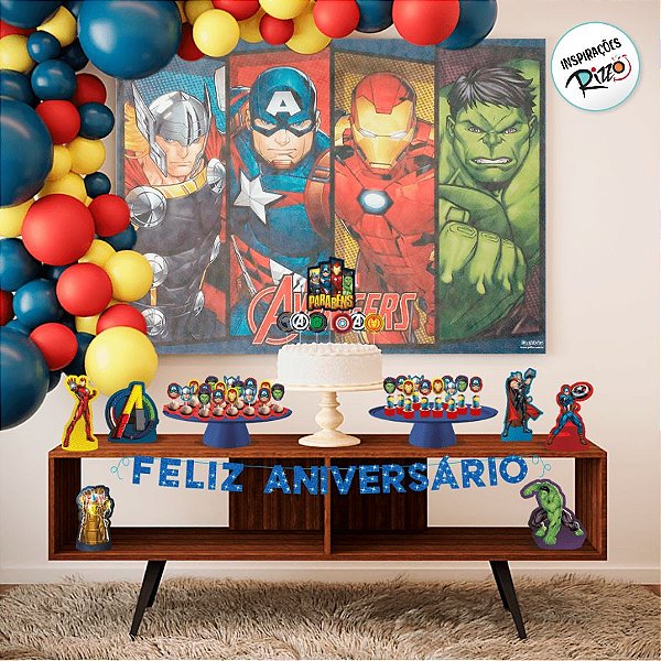 Kit Festa Fácil - Vingadores - 39 Itens - 1 unidade - Disney Original - Rizzo