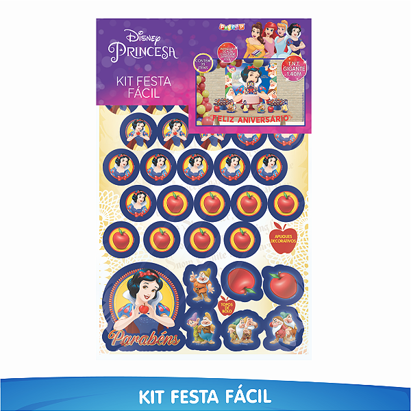 Kit Festa Fácil Branca de Neve - 39 Itens - 01 Unidade - Piffer - Rizzo