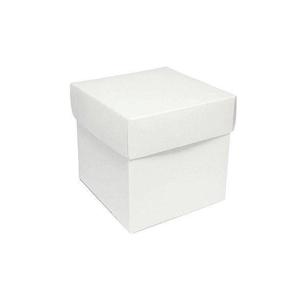 Caixa Cubo Para Panetone e Presente - M 8x8x8cm - Branco - 10 unidades - Assk - Rizzo
