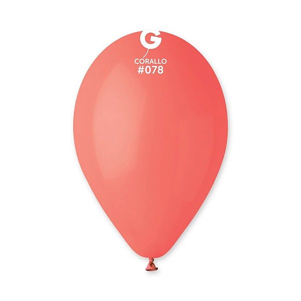 Balão de Festa Látex Liso - Coral #078 - Gemar - Rizzo