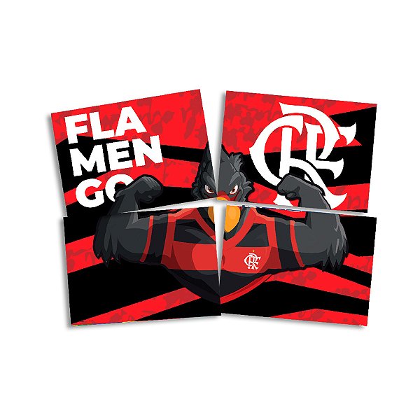 Painel 4 Lâminas - Flamengo - 1 unidade - Festcolor - Rizzo