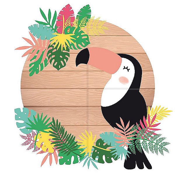 Painel Redondo 2 Laminas Festa Tropical Tucano - Cromus - Rizzo