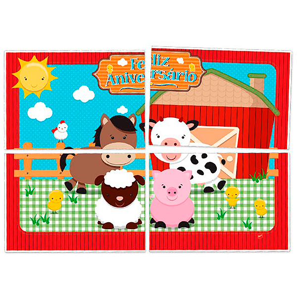 Painel Decorativo 126X88 Cm Festa Fazendinha 01 Unidade - Regina - Rizzo Festas