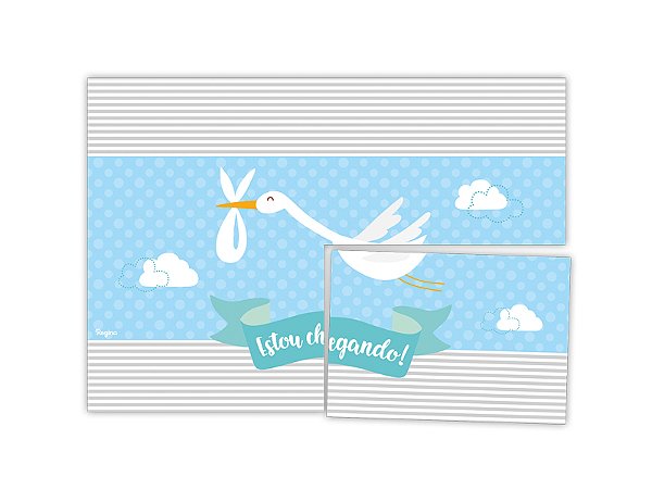 Painel Decorativo 126X88 Cm Festa Festa Cha de Bebe Menino 01 Unidade - Regina - Rizzo Festas