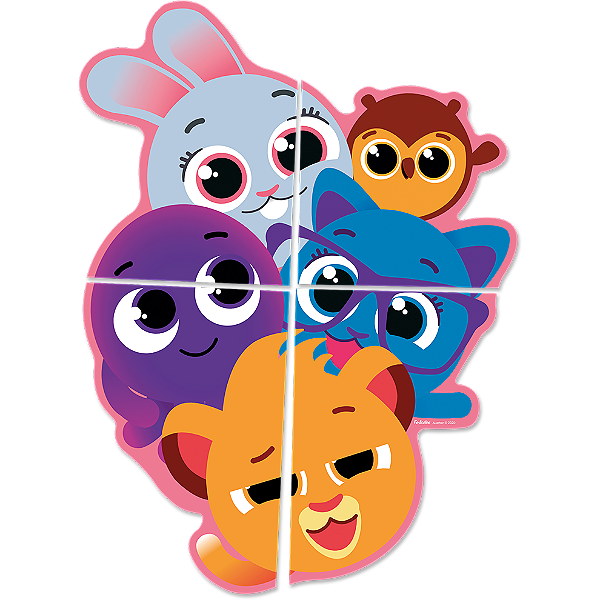 Painel 4 Lâminas Especial Festa Bolofofos - 01 unidade - Festcolor - Rizzo Festas