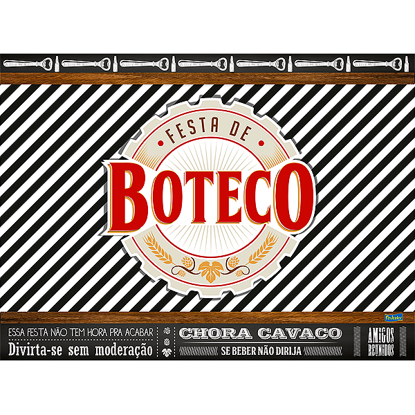 Painel Decorativo Festa TNT Festa Boteco - 01 Unidade - Festcolor - Rizzo Festas