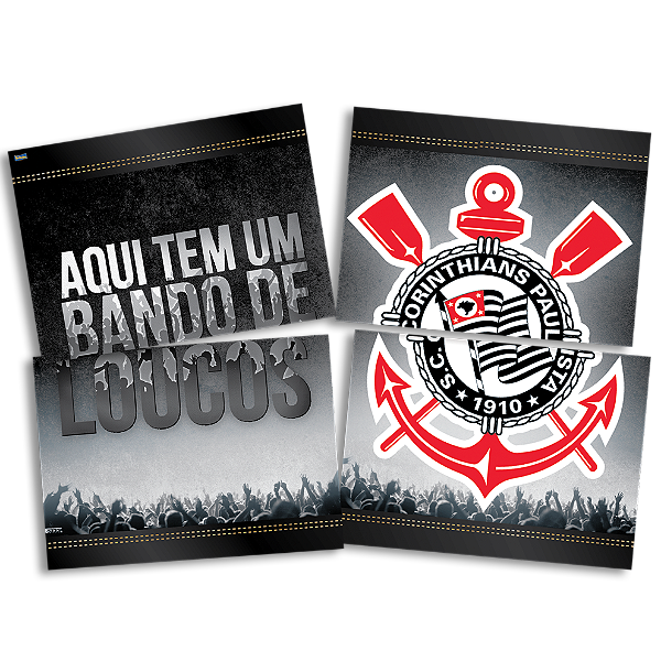 Painel Decorativo Festa 4 Lâminas Festa Corinthians - Festcolor - Rizzo Festas