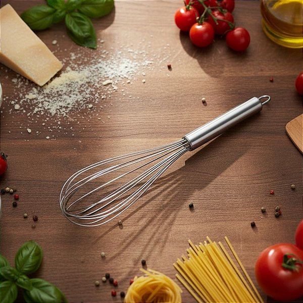 Fouet Batedor De Metal - Arame Flexível - 29cm - 1 unidade - Rizzo