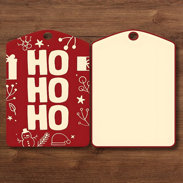 Tag Decorativa de Natal - HoHoHo - 7x5cm - 10 unidades - Rizzo