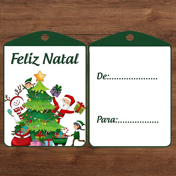 Tag Decorativa de Natal - Árvore De Para - 7x5cm - 10 unidades - Rizzo