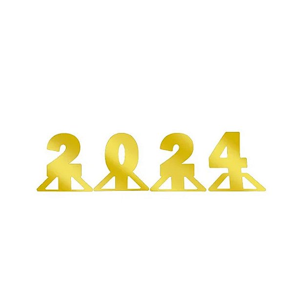 Decoração de Mesa - Ano Novo 2024 - Dourado - 1 unidade - Regina - Rizzo