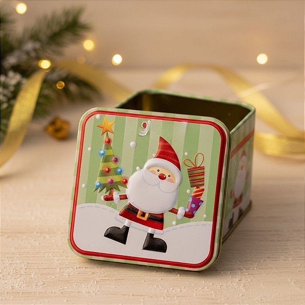 Lata de Metal de Natal - Noel Na Neve - 7,5x7x6cm - 1 unidade - Rizzo