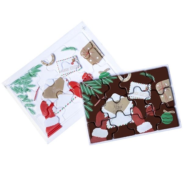 Blister Decorado com Transfer Para Chocolate - Quebra-Cabeça Carta de Natal - BLN 0202 - 1 unidade - Stalden - Rizzo