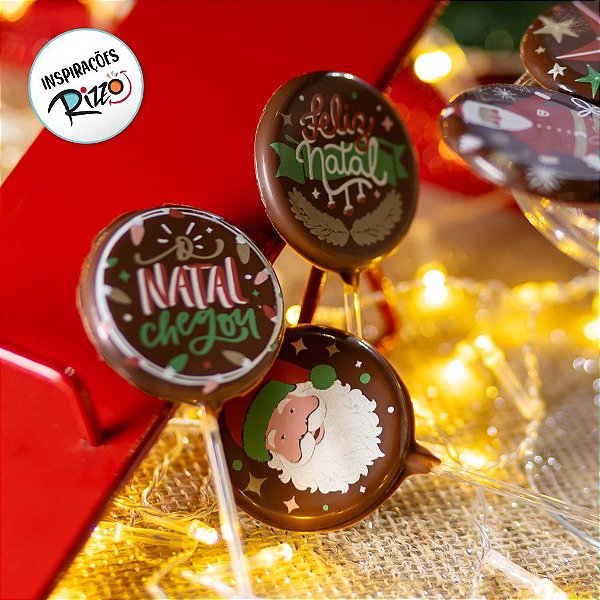 Blister Decorado com Transfer Para Chocolate - Pirulito de Natal - BLN 0203 - 1 unidade - Stalden - Rizzo