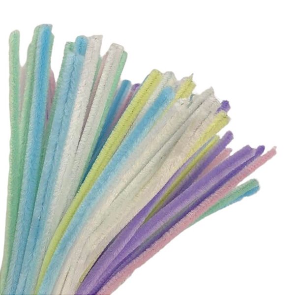 Haste de Chenille 30cm - Cores Pastel - 100 unidades - Art Montagem - Rizzo