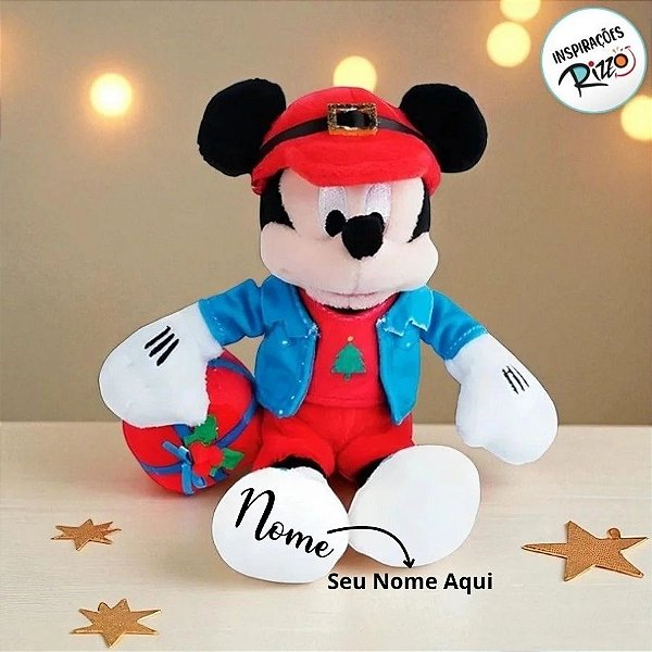 Pelúcia Mickey com Caixa de Presente Personalizado - 50cm - 1 unidade - Disney Original - Rizzo