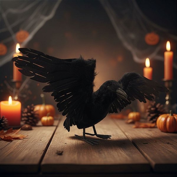 Enfeite Decorativo De Halloween - Corvo - 23x65x36cm - 1 unidade - Florarte  - Rizzo