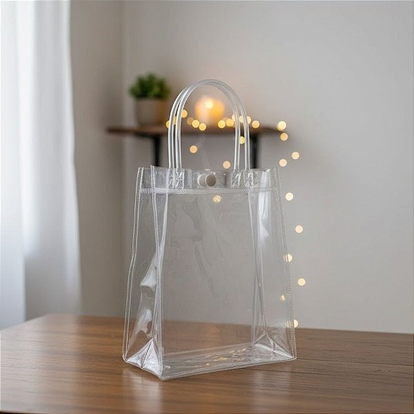 Sacola Transparente Botão - 20x15x7cm - 12 unidades - Rizzo