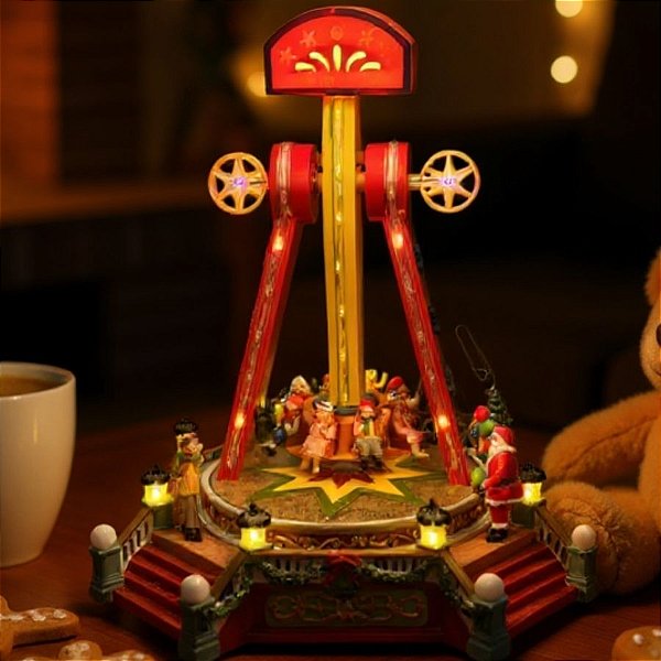 Cenário De Natal - Brinquedo de Parque de Diversão com Som , Luz e Movimento - 26,5x24x28cm - RZO0233 - 1 un - Rizzo