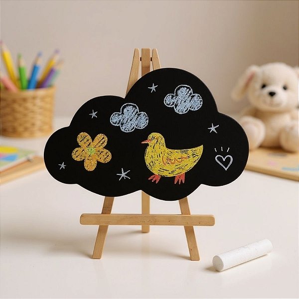 Kit Painel Lousa Nuvem MDF - 18x11cm - 1 unidade - Rizzo