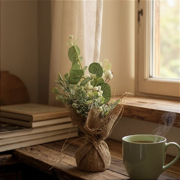 Mini Árvore - Verde/Branco - 25cm - 1 unidade - Cromus - Rizzo