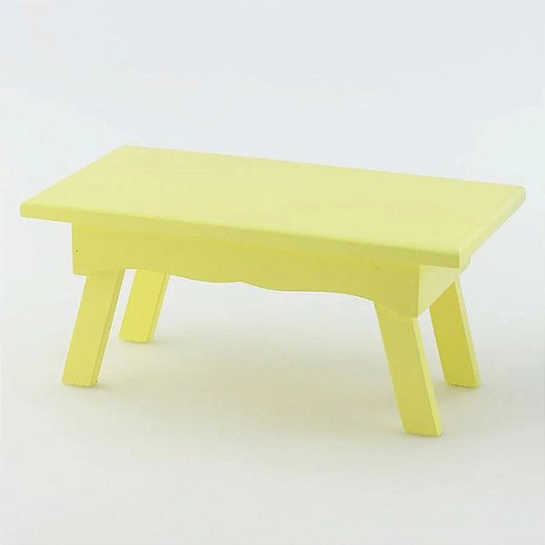 Banquinho MDF Retangular - Amarelo Candy - M 12x13,5x25cm - 1 unidade - Chiquinho - Rizzo