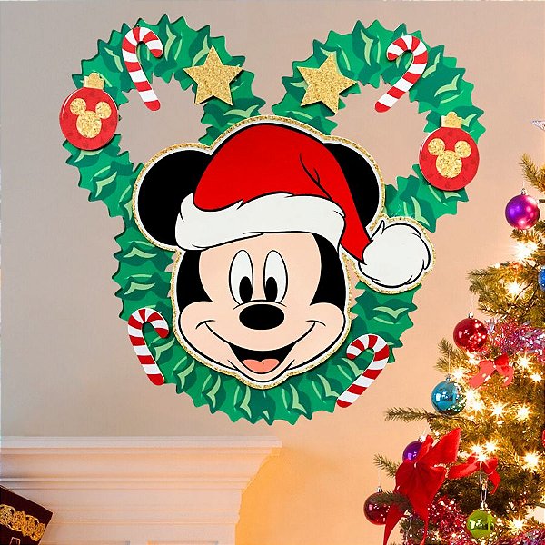 Enfeite para Pendurar - Natal Mickey Mouse - 30x30cm - 1 unidade - Disney Original - Rizzo
