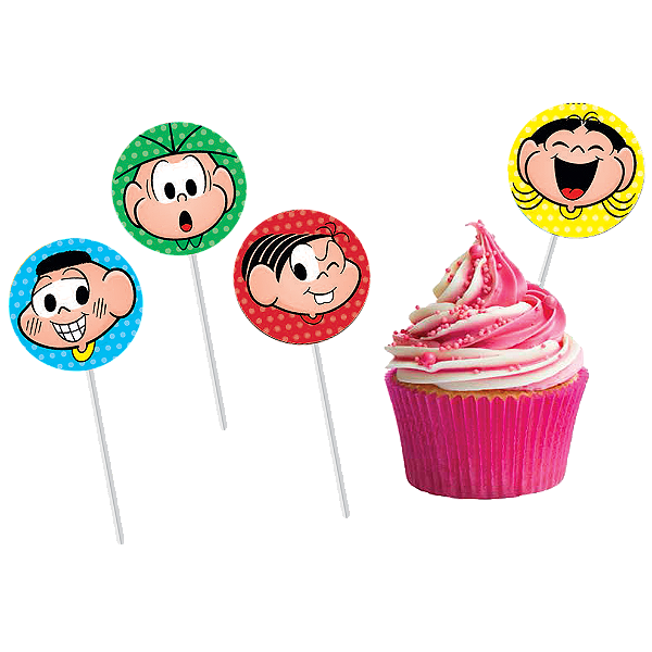 Pick p/ Docinhos Festa Turma Da Mônica - 08 unidades - Festcolor - Rizzo Festas
