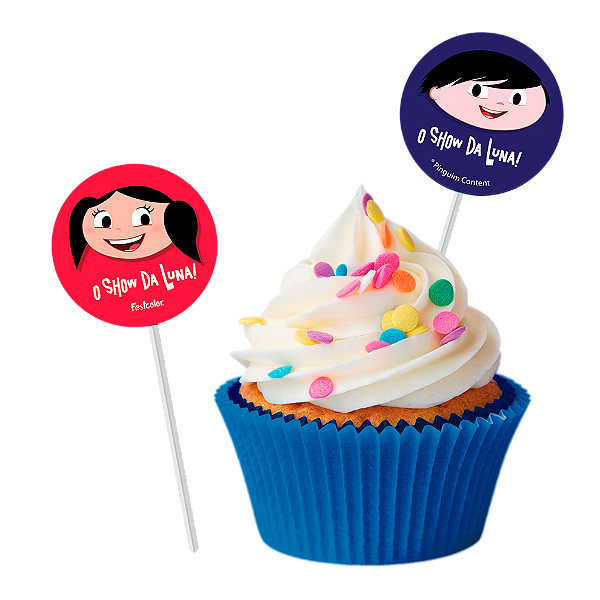 Pick p/ Docinhos Festa O Show da Luna- 8 unidades - Festcolor - Rizzo Festas