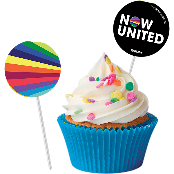 Pick para Docinho Festa Now United - 08 Unidades - Festcolor -  Festas