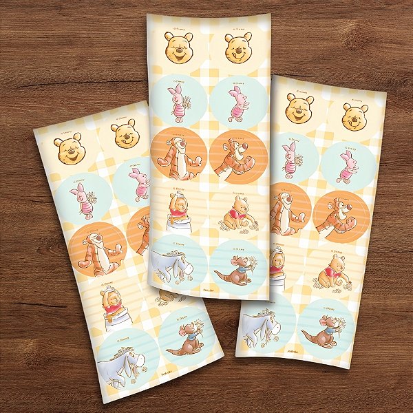 Adesivo Redondo - Ursinho Pooh - 4cm - 30 unidades - Festcolor - Rizzo