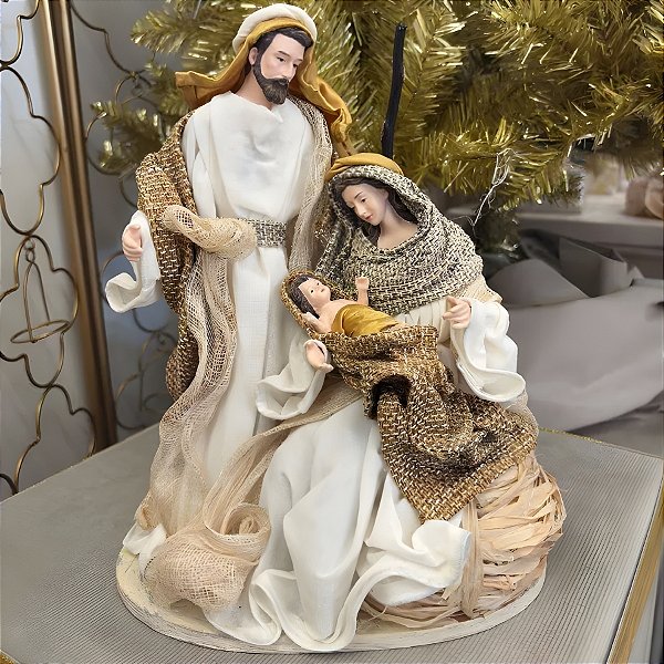 Enfeite de Natal em Resina - Sagrada Família - 32x25x15cm - 1 unidade - Cromus - Rizzo