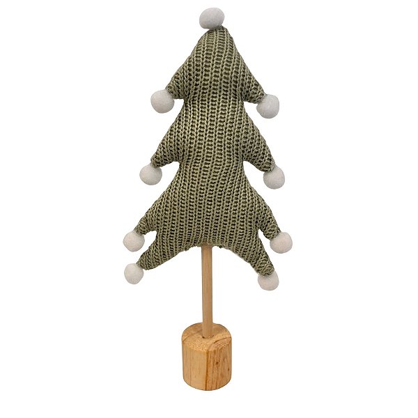 Enfeite Decorativo de Natal Mini Pinheiro - Verde Claro com Pompom - 26x11,5x4cm - 1 unidade - Cromus - Rizzo