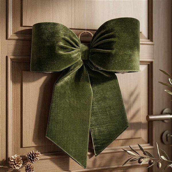 Laço de Veludo Verde - 30cm - 1 unidade - Rizzo