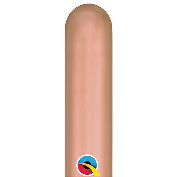 Balão de Festa Canudo - Rose Gold Chrome (Ouro Rosé) 260" 152cm - 50 unidades - Qualatex - Rizzo