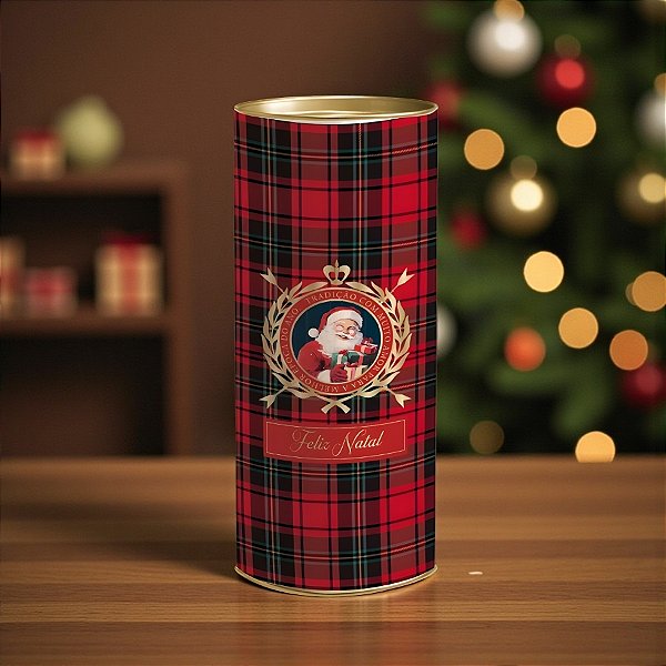 Lata para Presente Rígida - Magia Infinita Papai Noel - M 10,5x24,5x10,5cm - 1 unidade - Cromus - Rizzo