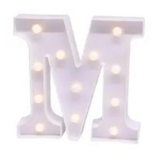 Luminoso Letra "M" com LED Amarelo - 22,5x22,5x4,5₢m - 1 unidade - Rizzo