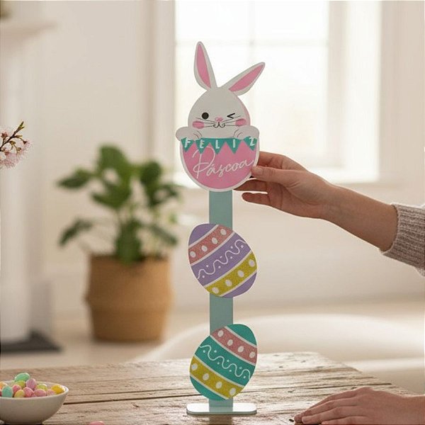 Placa Decorativa de Páscoa - Ovos de Páscoa - 65cm - 1 unidade - Rizzo