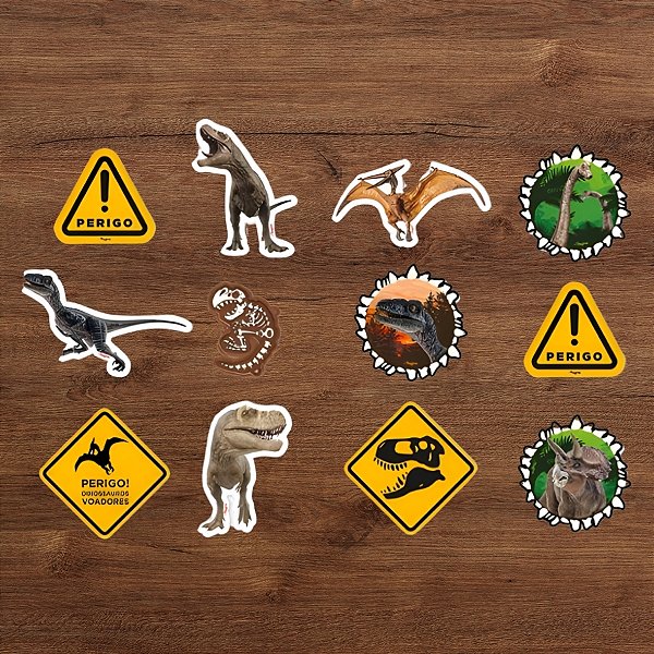 Mini Personagens Decorativos - Dinossauro - 7x9cm - 12 unidades - Regina - Rizzo