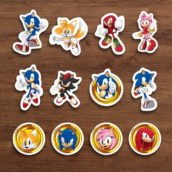 Mini Personagens Decorativos - Sonic - 6x8cm - 12 unidades - Regina - Rizzo
