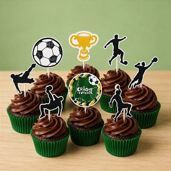 Pick Decorativo para Doces - Festa Futebol - 11x5cm - 8 unidades - Regina - Rizzo