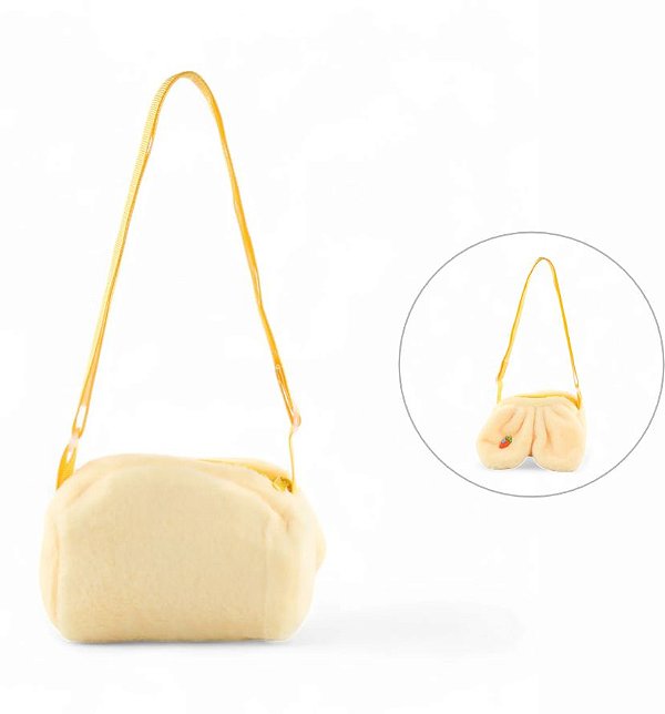 Bolsa Pelúcia Orelha de Coelho com Alça - Amarelo - 16cm - 1 unidade - Cromus - Rizzo