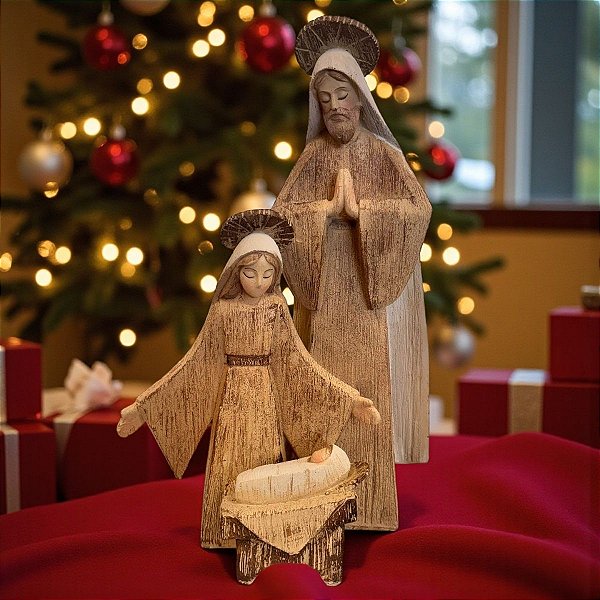 Enfeite Decorativo de Natal - Sagrada Família - 31,5x19x13cm - 1 unidade - Cromus - Rizzo