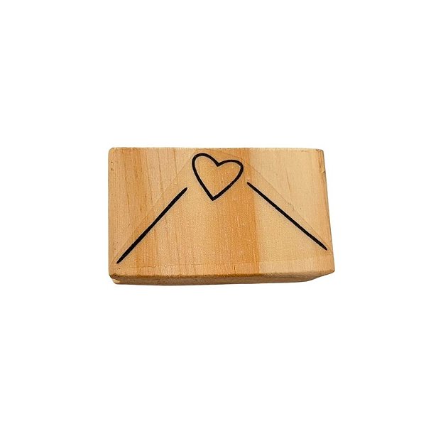 Carimbo de Madeira Artesanal - Coração - Cod.RL-187 M - 1 unidade - Rizzo