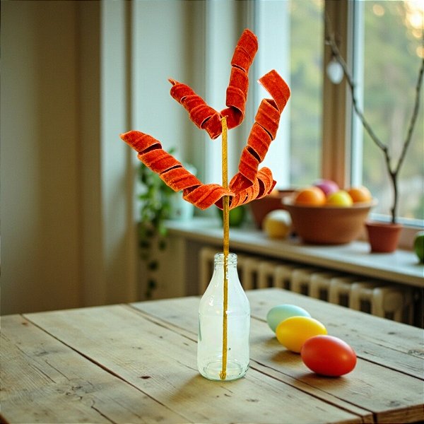 Pick Decorativo de Páscoa - Espiral Laranja - 48cm - 1 unidade - FlorArte - Rizzo