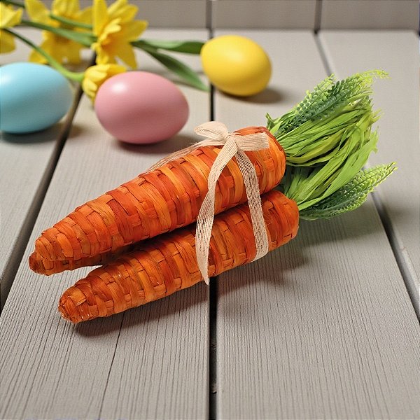 Maço com 3 Cenouras Decorativas - 45x14x14cm - 1 unidade - Cromus - Rizzo