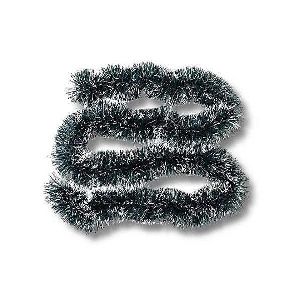 Festão Aramado Decorativo De Natal - Verde Escuro Nevado - 15cmx2m - 1 unidade - Rizzo