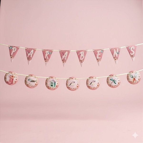 Faixa Decorativa Temática "Parabéns" - Meu Jardim - 1,10mx15cm - 1 unidade - Regina - Rizzo