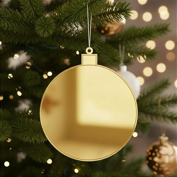 Enfeite Para Pendurar de Natal - Bola Dourada Lisa - 12cm  - 1 unidade - Cromus - Rizzo