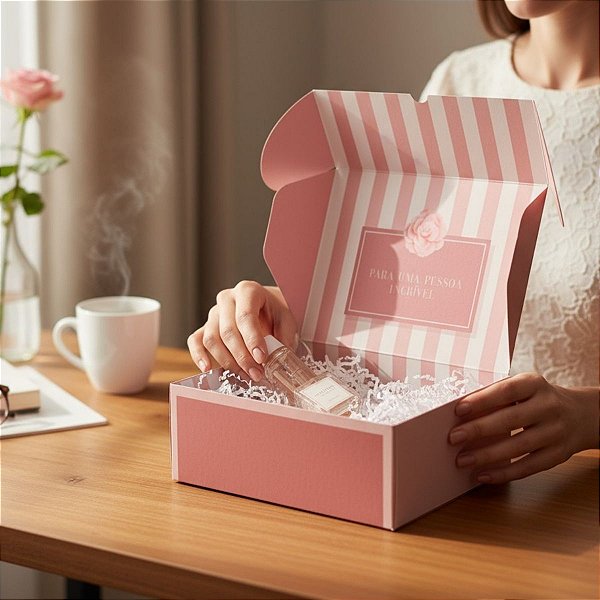 Caixa Para Presente - Camélia - 20x7x14cm - 1 unidade - Cromus - Rizzo
